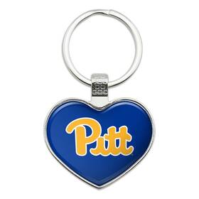 K.heart.clcpit.z007863 Graphics & More 8 University Of Pittsburgh Primary Logo Keychain Heart Love One Size Chrome