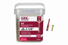 1300-ct Grk Fasteners 772691010698 R4 #8 X 1-1/4 Inch Screws 1300-ct. - 01069