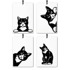 1306cy-xp Gtynu Funny Black Cat Car Air Freshener 4 1 Count Pack Of 08