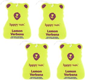 Happy Wax 609239504398 Lemon Verbena Hanging Car Cub Air Freshener - Scented White