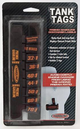 Hardline 632194779150 Products Bpm-1 Pre Mix Tank Tags - Black/orange