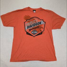 4029166004 Harley-davidson Flight Orange Mens Dealer T-shirt Lewiston Idaho Hells Canyon Xl