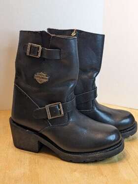 88005 Harley-davidson Leather Boots Womens Size 8 #88005