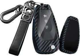Hjtx-hi-xflklz-03 Hibeyo Carbon Fiber Texture Key Fob Cover For Chevrolet Cruze Onix Avo Gray