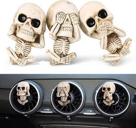 Ca-26081 Hicomfly Cool Skull Car Decor For Truck Air Fresheners Vent Clips Cars 3-no Evil