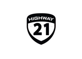 489-9002 Highway 21 Shield Die Cut Sticker - Sm 2.25 Inch X 2.50