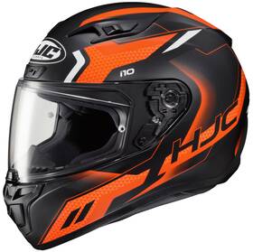 0810-1537-06 Hjc I 10 Robust Semi Flat Black Orange Motorcycle Street Helmet Large