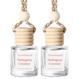 Hgm32 Hoogalife Car Air Freshener 2 Pack Mahogany Coconut Fragrance Diffuser Hanging