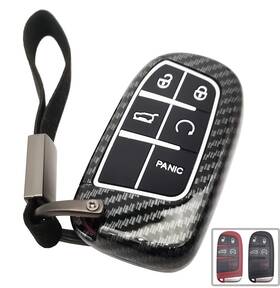 Horande 770523290850 Abs Carbon Fiber Pattern Key Fob Cover Keychain Fit For S Black