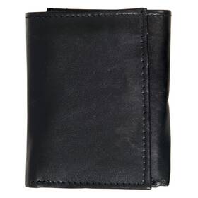 Wld1011 Hot Leathers 192359830237 Black Leather Tri-fold Wallet