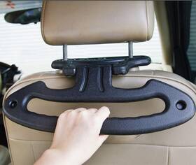 Mpa596 Hypersonic Car Folding Safety Handle Vehicle Headrest Clothes Hangers Black