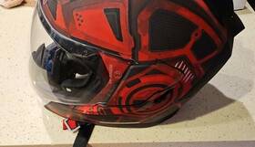 0101-13285 Icon Airflite Helmet - Blockchain Red -size Large