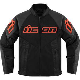 2810-3909 Icon Mesh Af Leather Jacket - Black/red Large