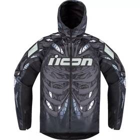 2820-6672 Icon Airform Manikftr Hooded Motorcycle Riding Jacket - Black 2xl New