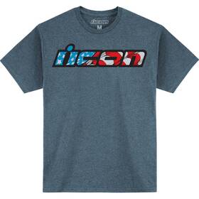 3030-21961 Icon Old Glory T-shirt Jade Black Heather Large Gray