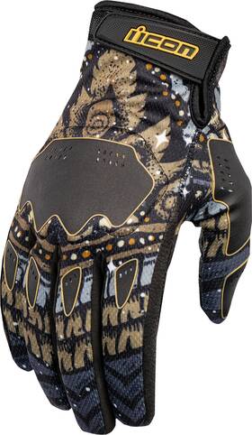 3301-4651 Icon Hooligan Daytripper Gloves Black 2xl - Mesh Backhand Synthetic Palm Foam