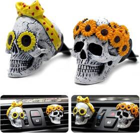 26062 Idefair Sugar Skull Decor For Women Sunflower Air Fresheners Car Flower-skull