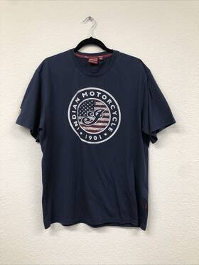 286288212 Indian Motorcycle Usa Flag Logo Tee 2xl Blue