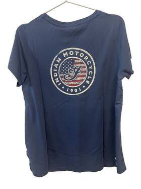 286290706 Indian Motorcycle New With Tags Womens Flag Logo T-shirt Size Large