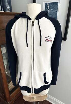 286520214 Indian Motorcycle Womens Logo Zip Up Sweater Jacket Sz Medium