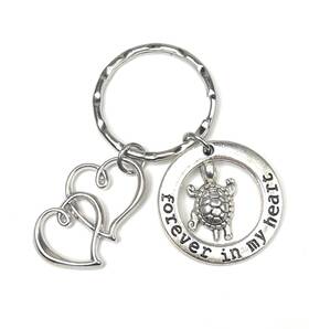 Aay-kc-gn19-yl92-tn55-3v Its All About...you Forever In My Heart Double Hearts Gift Memorial Veterans Turtle Silver