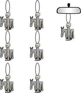 Jjlfresheners 760627768706 6 Pcs Skull Car Air Fresheners Funny Human 0.17 Fl Oz Pack Of White
