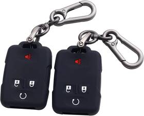 Jc-056-1 Jkcover 2pcs Silicone Key Fob Case Cover Black With White Botton