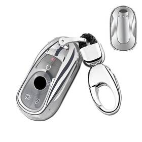 Buick-13 K Lakey 782894857693 Key Fob Cover Compatiable With Buick Fit Sleek Bright Silver
