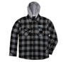 K009-0284-bklg Kawasaki Green Lines Hooded Flannel Lined Jacket Lg