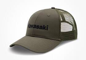 K004-4121-olns Kawasaki Truetimber Olive Back Mesh Baseball Cap Adult