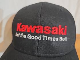 K004-4122-bkns Kawasaki Let The Good Times Roll Black Snapback Cap