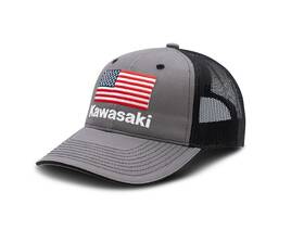 K005-4134-chns Kawasaki Curved Bill Usa Flag Hat