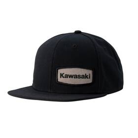 K005-4147-bkns Kawasaki Flat Bill Patch Baseball Cap Hat Black
