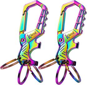 Kivssi25215656 Kivssi Heavy Duty Metal Keychains Carabiner Clip 3.2in 1.25in 0.4in Multicolor 2