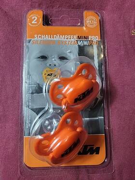 3pw230033400 Ktm New Pacifier Binky Dummy Powerwear Silencer System Mini Pro Orange