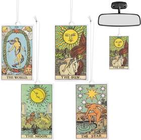 L1-4p L1rabe 4pcs Hanging Air Freshener Fragrance Scented Cards Tarot Black
