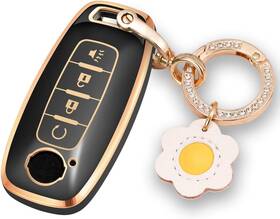 Bgentnk4 Lcyam Bling Keychain Remote Control Fob Case Cover Fits For 2023 2024 Black