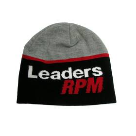 Lrpm-0008 Leaders Rpm Elite Knit Beanie Logo Black With Grey