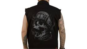 Co60193xl Lethal Threat Ftw Skull Sleeveless Button Down Shirt