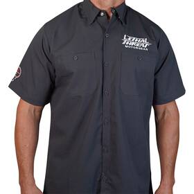 Fe50220m Lethal Threat Decals Fabrication Shop Shirt - Gray Medium