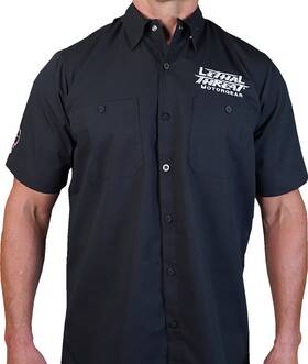 Fe50133-4xl Lethal Threat Let It Ride Shop Shirt - Black 4xl