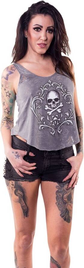 3031-3952 Lethal Threat La20466l Skull And Crossbones Loose Womens Tank Tops