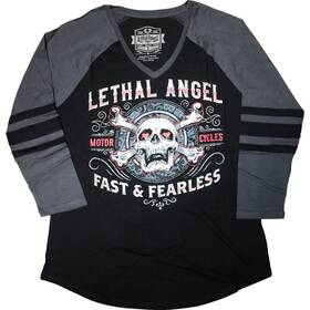 La70203m Lethal Threat Womens Fast And Fearless Raglan Sleeve Shirt