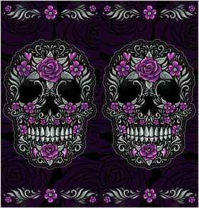 Ns90807 Lethal Threat Neck Scarves Floral Skull Black Osfm One Size Fits Most