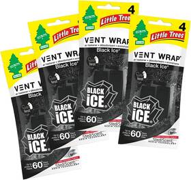 Little Trees 761792323202 Vent Wrap Air Freshener 4-packs Car Freshner Black Ice