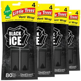 Ctk-52731-24 Little Trees Car Air Freshener Vent Wrap 4 Count Pack Of Black Ice