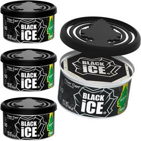 Ufc-17855-24 Little Trees Black Ice Car Air Freshener 4 Pack Long Lasting Scent Fiber Can