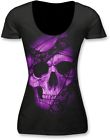 Lt20427l Lethal Threat Womens Large Black Purple Lace Skull