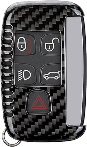 M.jvisun-kc-c80016lha1 M.jvisun Genuine Carbon Fiber Key Fob Cover For Jaguar Xe Xel Xf Xfl A Style - Black