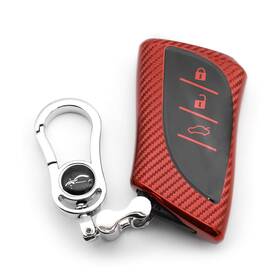 M.jvisun-qtwtpu-lkss18-r M.jvisun Soft Carbon Fiber Finish Car Key Fob For Lexus Red